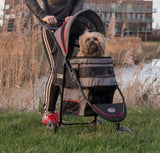 Mooi Hondenbuggy Avenue Pet Stroller / Shiny Grey/Red