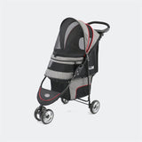 Leuk Hondenbuggy Avenue Pet Stroller / Shiny Grey/Red