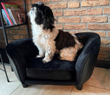 Leuk Enchanted Hondenmand Sofa Ultra Pluche Snuggle Wicker - Zwart 68X41X38 CM