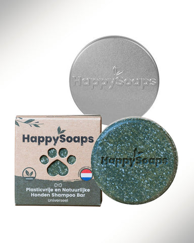Aanbieding HAPPY SOAPS universele shampoo-bar met reis/bewaarblikje bij Superbay  