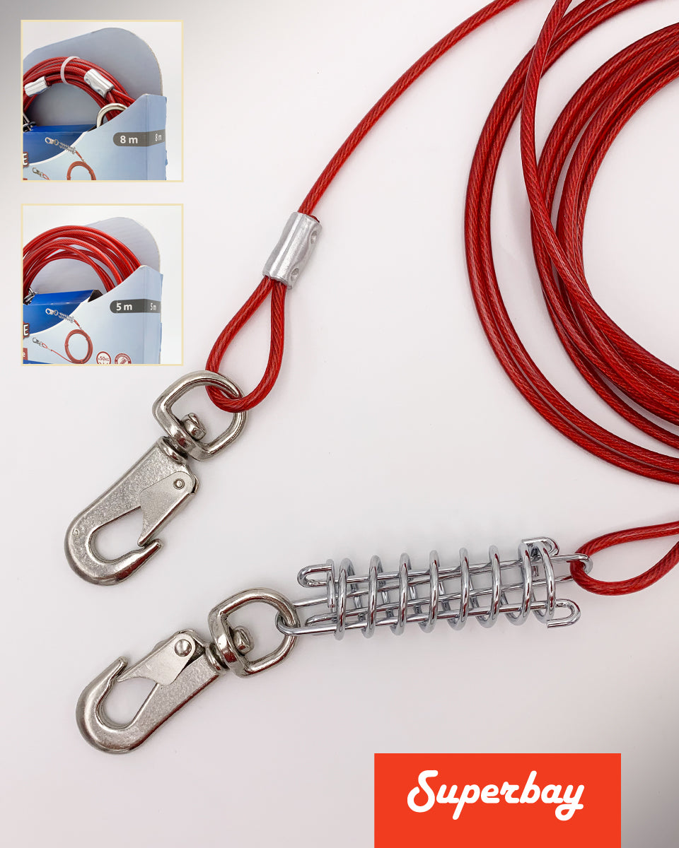 Uitbindkabel Met Veer Voor Honden, 10/20/30/50 FT Lange Hondenriem Hondenloper Voor Tuin Zwaar Belastbaar Hondenkettingen Voor Buiten Stevige Lange Lijn Voor Honden Die Buiten Trainen Op Camping Uitbindkabel Met Veer Voor Honden, 10/20/30/50 FT Lange Hondenriem Hondenloper Voor Tuin Zwaar Belastbaar Hondenkettingen Voor Buiten Stevige Lange Lijn Voor Honden Die Buiten Trainen Op Camping