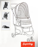 Koop Hondenbuggy Avenue Pet Stroller / Shiny Grey/Red