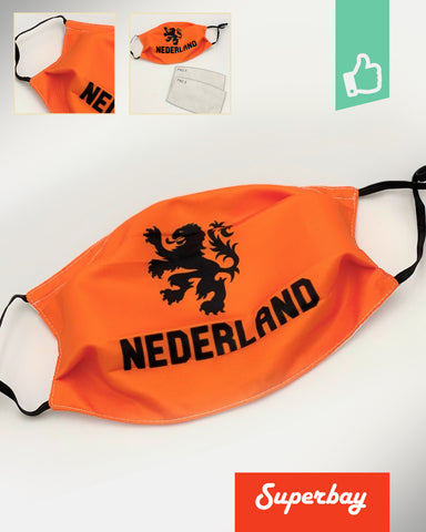 Aanbieding Mondkapje Oranje Voetbal NL bij Superbay  